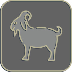 Icon goat. Islamic elements of Ramadhan, Eid Al Fitr, Eid Al Adha. Icons in embossed style. Good for prints, posters, logo, decoration, greeting card, etc.