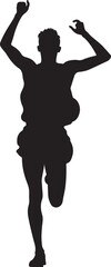 Runner Victory Silhouette | Marathon Winner, Sports Competition Vector Design"