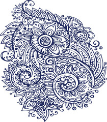 Beautiful flower art and mandala vector design