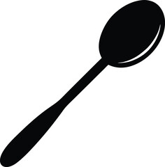 spoon black and white silhouette vector design