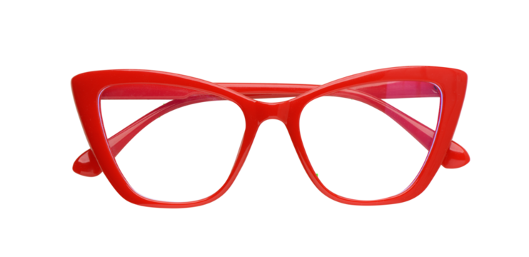 Red glasses isolated on transparent background