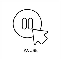 Icon a pause, isolated against a clean background.
