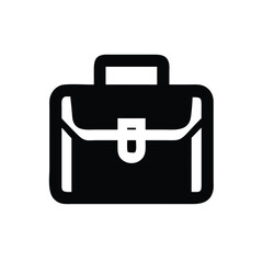 Simple black briefcase icon for business-related projects.