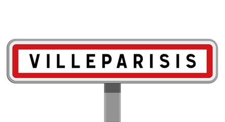 Panneau sur poteau central de Villeparisis, Seine-et-Marne, Île-de-France © Nicolas