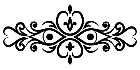 Victorian graphic ornament on white background
