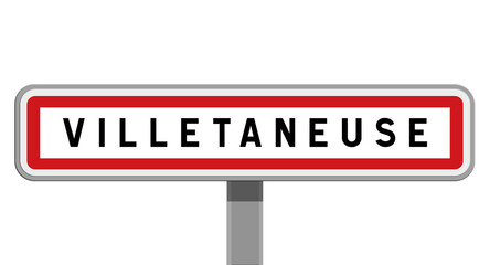 Panneau sur poteau central de Villetaneuse, Seine-Saint-Denis, Île-de-France