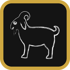Icon goat. Islamic elements of Ramadhan, Eid Al Fitr, Eid Al Adha. Icons in chalk style. Good for prints, posters, logo, decoration, greeting card, etc.
