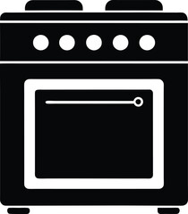 oven black and white silhouette vector design