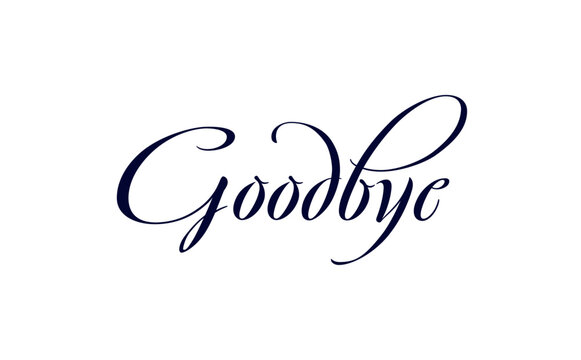Goodbye（さよなら）のシンプルなレタリング（カリグラフィー）
