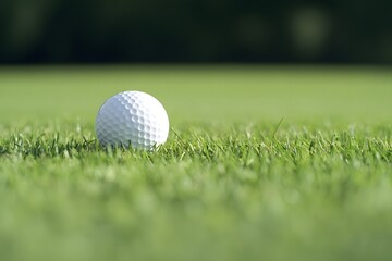 Close up Golf ball on fairway golf course	
