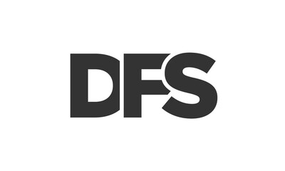 DFS logo design template with strong and modern bold text. Initial based vector logotype featuring simple and minimal typography. Trendy company identity.