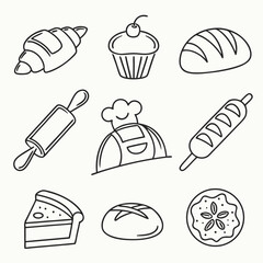 Food Icon sheet for Bakery