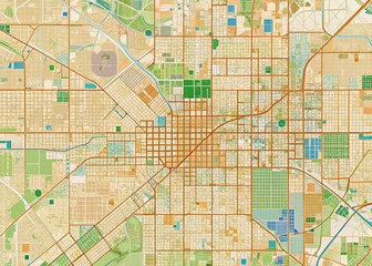 Fototapeta premium Las Vegas City Map Aerial View - Nevada USA Tourist Attraction Guide