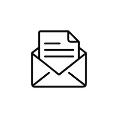 Simple line art of an email icon with document.