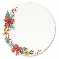 cartoon flowers and bows tendril decorative ornament with white area for insertion