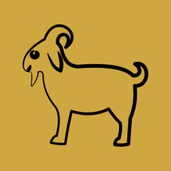 Icon goat. Islamic elements of Ramadhan, Eid Al Fitr, Eid Al Adha. Icons in hand drawn style. Good for prints, posters, logo, decoration, greeting card, etc.