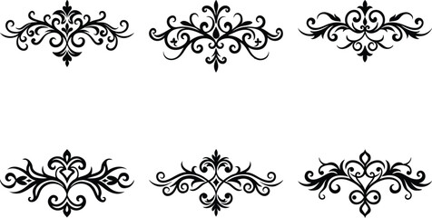 Victorian graphic ornament on white background