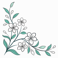 "Graceful Floral Corner vector design in AI format, perfect for digital art