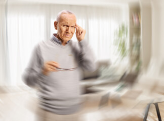 Elderly man with headache and dizziness