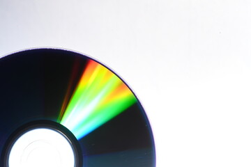 holographic rainbow colored reflection on a CD