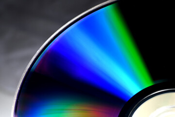 holographic rainbow colored reflection on a CD