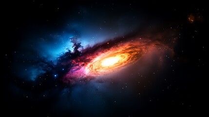 Fototapeta premium Cosmic Spiral Galaxy Celestial Nebula in Deep Space.