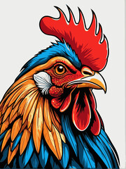 vector rooster head for graphic design needs