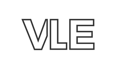 VLE logo design template with strong and modern bold text. Initial based vector logotype featuring simple and minimal typography. Trendy company identity.