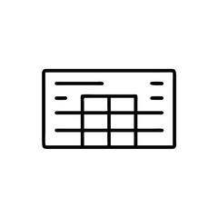 Simple Line Art of a Spreadsheet or Table