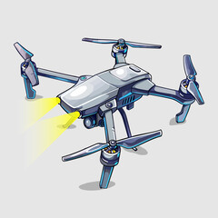 Flat cartoon drone four-axis dual camera