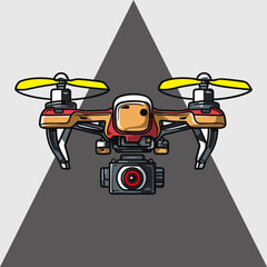Flat cartoon drone four-axis dual camera