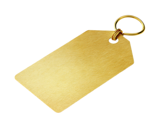 golden price gift tag on Transparent Background