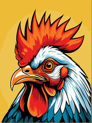 vector rooster head for graphic design needs