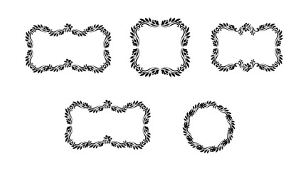 Set of calligraphic design elements, page decor, dividers and ornate headpieces