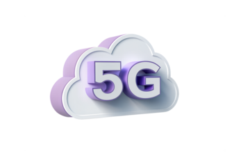 3D 5G Cloud Icon Illustration Modern Technology and Connectivity Symbol with Transparent Background
