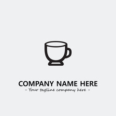 Cup illustration black and white for logo company vector image
