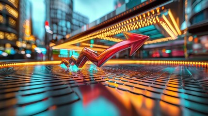 Market growth trends urban city business visualization dynamic environment aerial view economic analysis