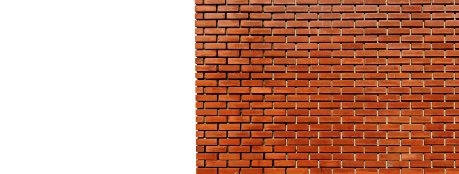 Red brick wall corner. Red brick wall photo, PNG transparent.