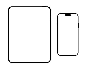 Device screen mockup. Smartphone, tablet, with blank screen for you design. Stock royalty free vector illustration. PNG