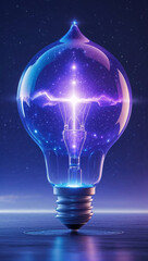 light bulb on dark background