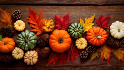 pumpkins and autumn leaves