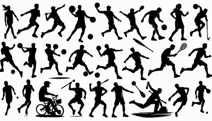 Silhouette of Dynamic Sports Activity: Running and Jumping with Intense Speed and Endurance
