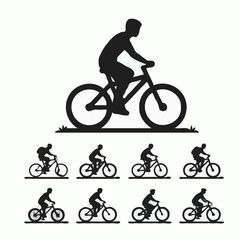 Obraz premium Mountain Biking Adventure: Cyclist Silhouette on a Dynamic Outdoor Journey Embracing Active Lifestyle and Freedom