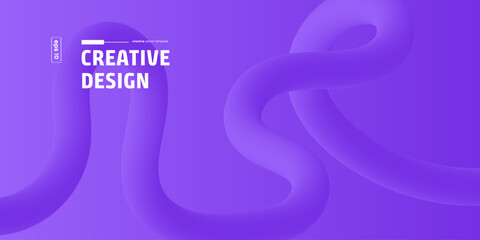 Abstract Purple Fluid Design, Creative 3D Wave Background