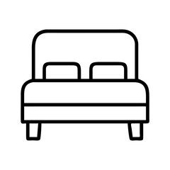 bed 0 vector icon, simple black outline line icon of bed 0, furniture vector line art icon
