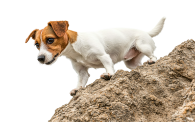 Showcasing the elegance and strength of an Irish Wolfhound in a natural landscape isolated on white background PNG