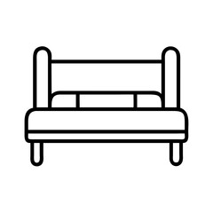 daybed vector icon, simple black outline line icon of daybed, furniture vector line art icon