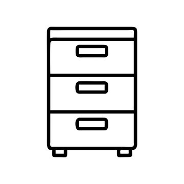 recommend clip art: filing cabinet vector icon, simple black outline line icon of filing cabinet, furniture vector line art icon