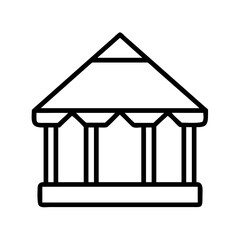 gazebo vector icon, simple black outline line icon of gazebo, furniture vector line art icon