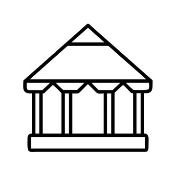 recommend clip art: gazebo vector icon, simple black outline line icon of gazebo, furniture vector line art icon